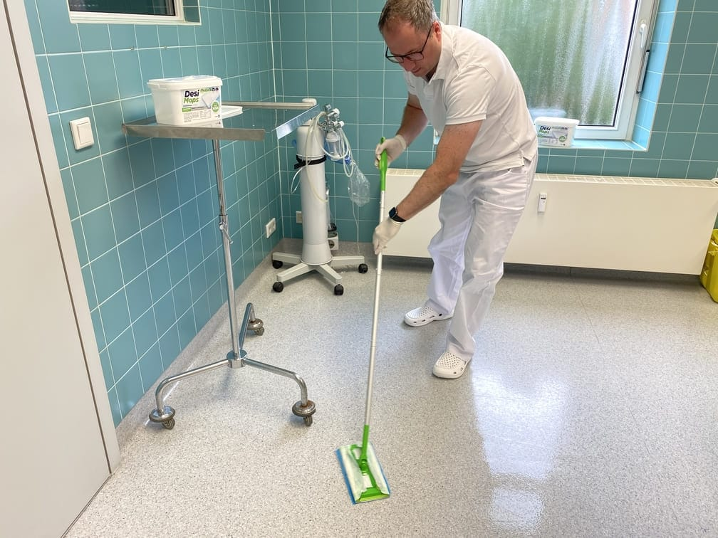 DesiMops floor disinfection treatment room