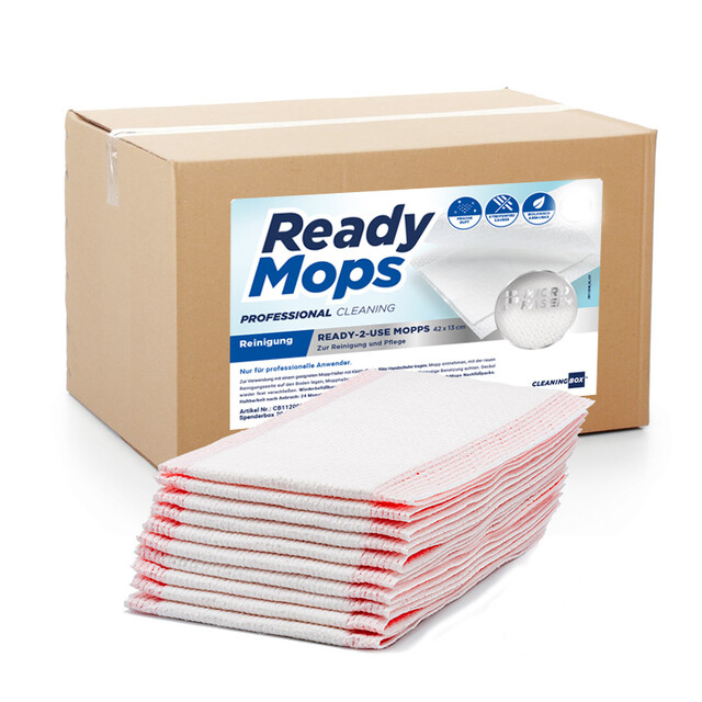 CleaningBox EinwegMopps EinmalMopps, 42x13 cm rot, 200 Stck