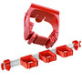 Toolflex aluminium rail 54 cm with 3 holders in red