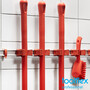 Toolflex aluminium rail 94 cm with 5 holders in red