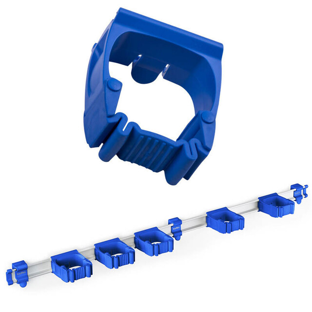 Toolflex aluminium rail 94 cm with 5 holders in blue
