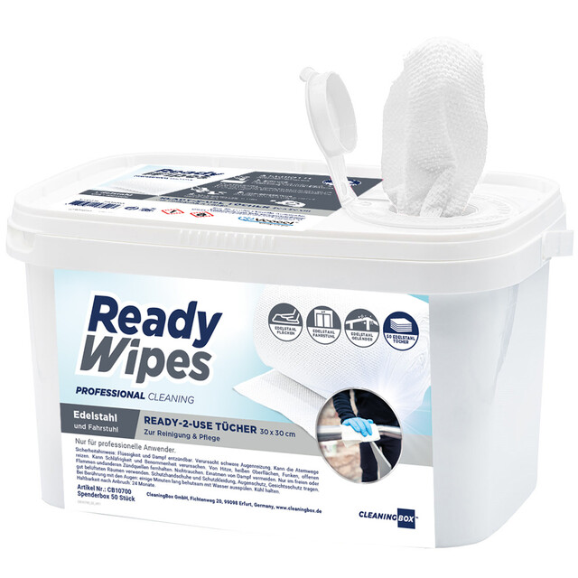 CleaningBox 4-in-1 ReadyWipes Reinigungstcher Edelstahl...