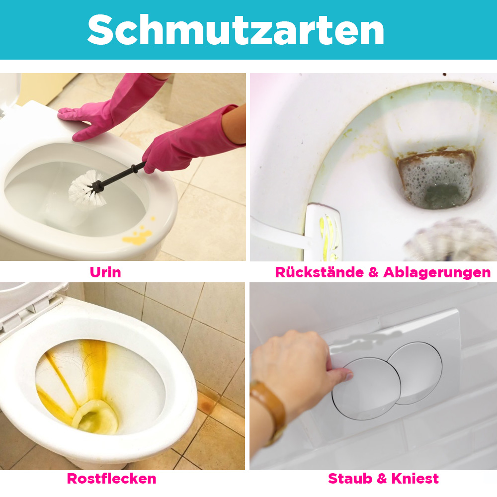 Schmutzarten für CleaningBox 5-in-1 Reinigungstücher WC & Toilette